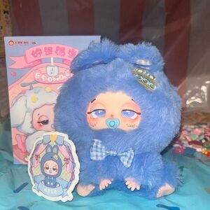 DouDou Sleepy Baby - Blue Bunny Plush Pendant - Bo Bo Little Bunny